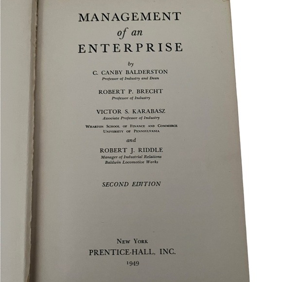 *NFS*Vintage Management of an Enterprise Second Edition 1949 Hardcover - Picture 7 of 12
